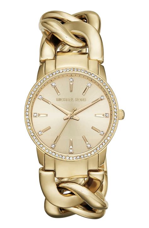 michael kors watch gold chain link|nordstrom michael kors watch.